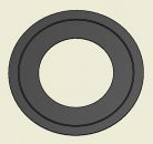 Wandrosette flach - schwarz metallic - Rand 60mm